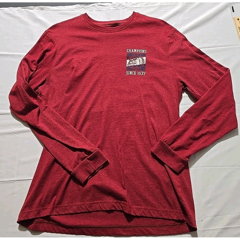 IZOD Saltwater Mens Large Long Sleeve Bulldog Champion Cotton‎